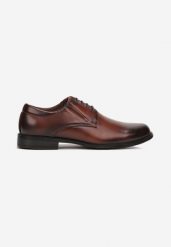 Brązowe Półbuty Calorephis. Brązowe eleganckie półbuty Born2be, ze skóry, eleganckie, z okrągłym noskiem, bez zapięcia. Za 109.99 zł.