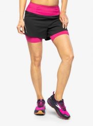 Spodenki do biegania damskie 2w1 Karpos Cengia Short. Czerwone szorty sportowe damskie KARPOS, s, bez wzorów, ze skóry, do biegania. Za 288.95 zł.