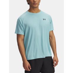 Koszulka treningowa męska Under Armour Tech Textured stream/black. Niebieskie buty sportowe męskie Under Armour, bez zapięcia, na fitness i siłownię. Za 99.99 zł.