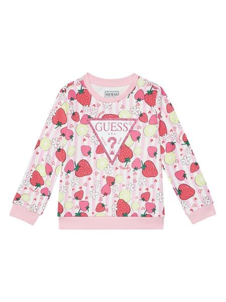 Guess Bluza K6GQ00 KA6R4 Różowy Regular Fit. Czerwone bluzy dla dziewczynek Guess, z aplikacjami, z bawełny, bez ramiączek, bez kaptura. Za 115.99 zł.
