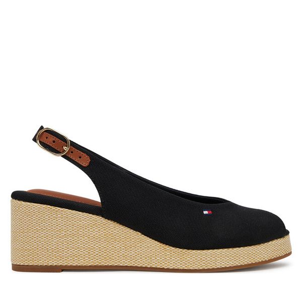Espadryle Tommy Hilfiger. Czarne sandały damskie Tommy Hilfiger, bez wzorów, bez obcasa, bez zapięcia. Za 249.99 zł.