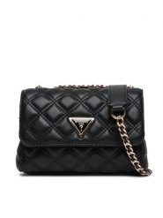 Guess Torebka Giully II Mini HWQG96 73740 Czarny. Czarne torebki do ręki damskie Guess, z aplikacjami, ze skóry, wizytowe, bez dodatków. Za 329.99 zł.