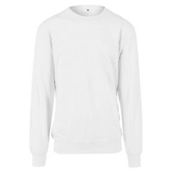 Bluza Rozpinana Dla Dorosłych Unisex Light Crew Neck. Niebieskie bluzy męskie BUILD YOUR BRAND, m, bez wzorów, bez kaptura. Za 120.99 zł.