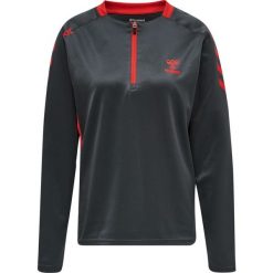 Bluza do piłki ręcznej damska 1/2 zip Hummel hml action. Czerwone bluzy sportowe damskie Hummel, xl, bez wzorów, z materiału, bez kaptura, na fitness i siłownię. Za 213.50 zł.