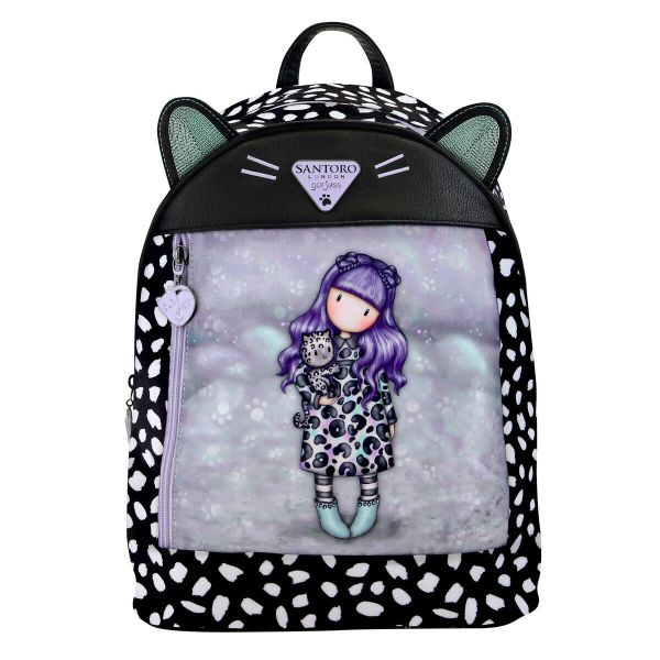 Plecak Casual Gorjuss Smitten kitten Biały. Czarne torby i plecaki dziecięce safta, z materiału. Za 250.95 zł.