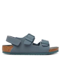 Sandały Birkenstock. Niebieskie sandały chłopięce Birkenstock, bez zapięcia. Za 319.99 zł.