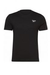 Koszulka męska Reebok Identity Small Logo Tee. Czarne koszulki sportowe męskie Reebok, na lato, m, bez wzorów, z bawełny, bez kołnierzyka, bez ramiączek. Za 85.00 zł.