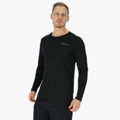 Koszulka Treningowa Męska Swedemount Ultra Light LS Tee II szybkoschnąca. Czarne koszulki sportowe męskie SWEDEMOUNT, m, bez wzorów, z syntetyku, bez kołnierzyka, bez ramiączek, do biegania. Za 149.99 zł.