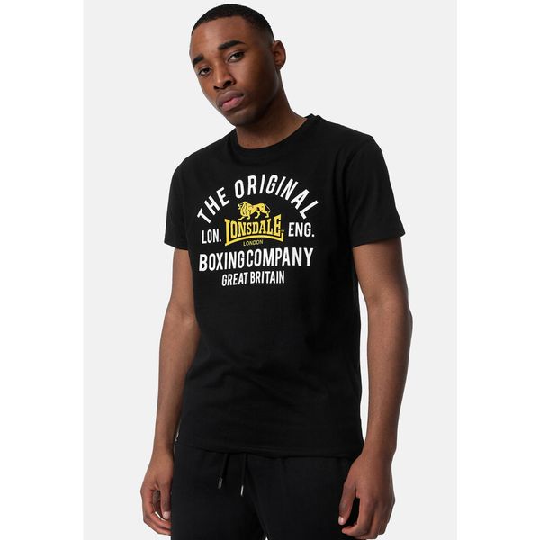 Koszulka Lonsdale Cloghfin. Czarne koszulki sportowe męskie Lonsdale, bez wzorów, z bawełny, bez kołnierzyka, bez ramiączek. Za 137.00 zł.