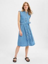 More & More Sukienka z bluzką Kobiety Lyocell niebieski, 42. Niebieskie bluzki damskie More & More, bez wzorów, z lyocellu, bez kołnierzyka, bez ramiączek. Za 449.95 zł.