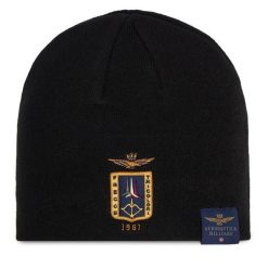 Czapka Aeronautica Militare. Czarne czapki i kapelusze męskie Aeronautica Militare, na zimę, bez wzorów. Za 179.99 zł.