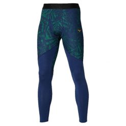 Legginsy Mizuno BT Virtual G3. Niebieskie legginsy sportowe męskie Mizuno, bez wzorów, do biegania. Za 319.00 zł.