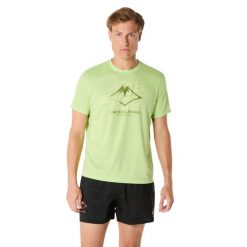 T-shirt Męski Logo Fujitrail. Zielone koszulki sportowe męskie Asics, m, bez wzorów, sportowe, bez kołnierzyka. Za 216.99 zł.