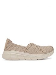 Skechers Baleriny Bobs B Flex 117323/TPE Beżowy. Brązowe baleriny damskie Skechers, bez wzorów, z materiału, bez obcasa. Za 249.99 zł.