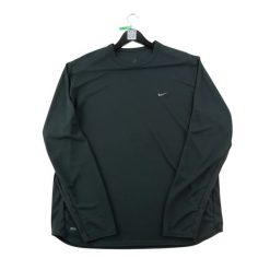 Second life - Koszulka z długim rękawem męska - Stan bardzo dobry. Czarne koszulki sportowe męskie Nike, m, bez wzorów, bez kołnierzyka, bez ramiączek, na fitness i siłownię. Za 124.96 zł.
