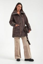 Kożuch damski AERONAUTICA MILITARE. Płaszcze damskie Aeronautica Militare, bez wzorów, bez kaptura. Za 1,819.00 zł.