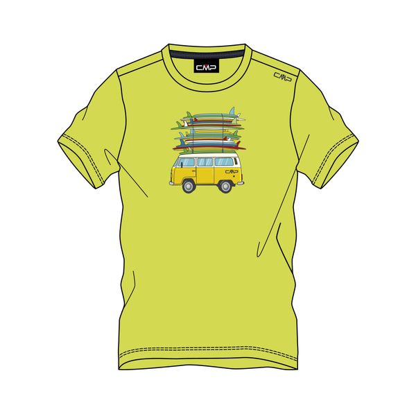 Koszulka męska CMP 30T9367. Żółte koszulki sportowe męskie CMP, m, bez wzorów, bez kołnierzyka, bez ramiączek. Za 143.50 zł.