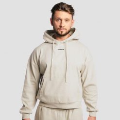 Bluza męska z kapturem oversize szara Aura. Szare bluzy męskie GYMBEAM, m, bez wzorów, z bawełny, z kapturem, na fitness i siłownię. Za 139.90 zł.