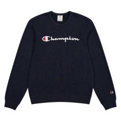 Męska Bluza Z Okrągłym Dekoltem. Niebieskie bluzy męskie Champion, m, bez wzorów, bez kaptura. Za 271.99 zł.