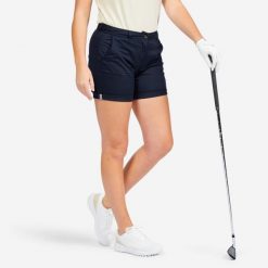 Spodenki do golfa chino damskie Inesis MW500. Niebieskie obuwie sportowe damskie INESIS, bez wzorów, z bawełny, na golfa. Za 69.99 zł.