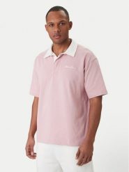 Guess Jeans Polo M6GP13 KCYM1 Różowy Oversize. Czerwone koszulki polo męskie Guess Jeans, l, z aplikacjami, z bawełny, bez ramiączek. Za 299.99 zł.