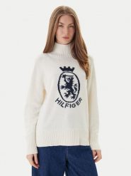 Tommy Hilfiger Golf WW0WW46434 Écru Regular Fit. Swetry damskie Tommy Hilfiger, l, bez wzorów, z bawełny, bez kołnierzyka, bez ramiączek, bez kaptura. Za 749.99 zł.