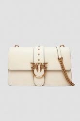 PINKO Biała listonoszka damska Love One Classic ST. Białe listonoszki damskie Pinko, bez wzorów, eleganckie, bez dodatków. W wyprzedaży za 1,039.99 zł.