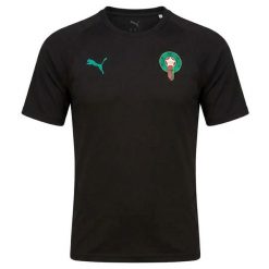 T-shirt treningowy Maroc 2026. Czarne t-shirty męskie Puma, l, bez wzorów, z materiału, eleganckie, bez kołnierzyka. Za 264.82 zł.
