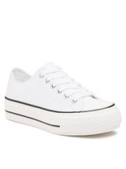 Jenny Fairy Trampki WS160701-02ECO Biały. Białe trampki i tenisówki damskie Jenny Fairy, bez wzorów, z materiału, bez zapięcia. Za 79.99 zł.