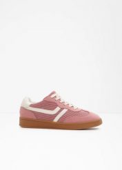 Sneakersy ze sztruksowymi detalami. Fioletowe obuwie sportowe damskie bonprix, bez wzorów, ze sztruksu. Za 119.99 zł.