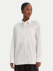 Calvin Klein Jeans Koszula Aop Logo Perfect LV044D167G Biały Regular Fit. Białe bluzki damskie Calvin Klein Jeans, s, bez wzorów, z bawełny, bez kołnierzyka, bez ramiączek. Za 559.99 zł.