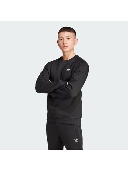 Adidas Bluza Trefoil Essentials IY4932 Czarny Regular Fit. Czarne bluzy męskie Adidas, m, bez wzorów, z bawełny, bez kaptura. Za 156.99 zł.