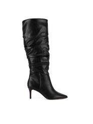 Nine West Kozaki WFA2872-1 Czarny. Czarne kozaki damskie Nine West, z materiału, bez obcasa, na szpilce. Za 349.99 zł.