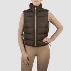 Horka Bodywarmer Daphne - Dark Chocolate. Brązowe kurtki damskie Horka, bez wzorów, z puchu, bez kaptura. Za 345.50 zł.
