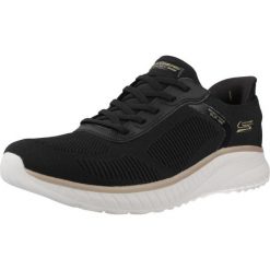 Buty SKECHERS BOBS SQUAD CHAOS Czarny. Czarne obuwie sportowe damskie Skechers, bez wzorów, z materiału, trekkingowe, Skechers Sport. Za 329.99 zł.