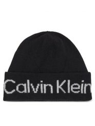 Calvin Klein Czapka Logo Reverso Tonal Beanie K60K611151 Czarny. Czarne rękawiczki damskie Calvin Klein, na zimę, bez wzorów, z wiskozy. Za 289.99 zł.