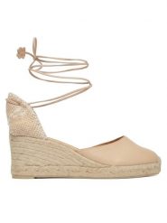 Castañer Espadryle Joyce/8ED/291 26078 Beżowy. Brązowe sandały damskie Castañer, bez wzorów, z materiału, bez obcasa, bez zapięcia. Za 849.99 zł.