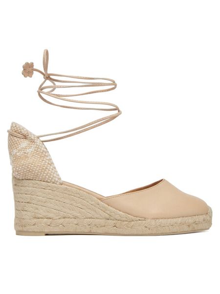 Castañer Espadryle Joyce/8ED/291 26078 Beżowy. Brązowe sandały damskie Castañer, bez wzorów, bez obcasa, bez zapięcia. Za 849.99 zł.
