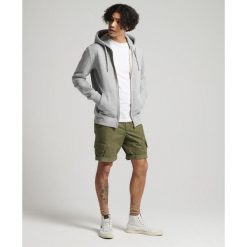 Bluza z kapturem z bawełny organicznej z zamkiem błyskawicznym Superdry Vintage. Szare bluzy męskie Superdry., m, bez wzorów, z bawełny, z kapturem. Za 349.55 zł.