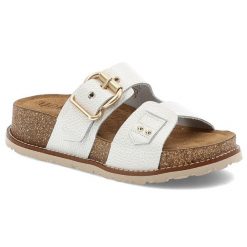 Białe Klapki Yokono Wygodne Obuwie Damskie. Białe klapki damskie Yokono, bez wzorów, ze skóry, eleganckie, bez obcasa. Za 299.00 zł.