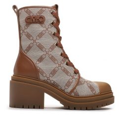Trzewiki MICHAEL Michael Kors. Brązowe botki damskie MICHAEL Michael Kors, bez obcasa, na słupku, bez zapięcia. Za 1,299.00 zł.