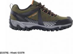 Ardon ARDONFORCE - bardzo lekkie półbuty, wzmocniony nosek i zapiętek, materiał softshell, membrana wodoodporna, nadruki odblaskowe - khaki G3378 48. Brązowe buty sportowe męskie Ardon, z materiału, bez zapięcia. Za 184.19 zł.