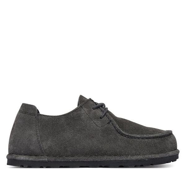 Półbuty Birkenstock. Szare półbuty damskie Birkenstock, bez wzorów, bez obcasa, na płaskiej podeszwie, bez zapięcia. Za 615.99 zł.