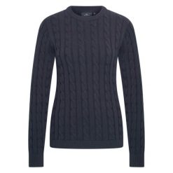 Sweter damski HV Polo Tally. Niebieskie swetry damskie HV POLO, na zimę, bez wzorów, bez kołnierzyka, bez ramiączek, bez kaptura. W wyprzedaży za 354.50 zł.