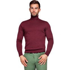 Golf Bordowy Sterling. Czerwone kardigany męskie LANCERTO, z bawełny. Za 199.90 zł.
