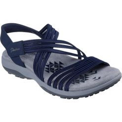 Sandały damskie Skechers Reggae Slim Sunnyside 2.0. Niebieskie sandały damskie Skechers, bez wzorów, z materiału, bez obcasa, bez zapięcia. Za 390.00 zł.