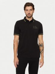 KARL LAGERFELD Polo 745462 551235 Czarny Regular Fit. Czarne koszulki polo męskie KARL LAGERFELD, m, bez wzorów, z bawełny, bez ramiączek. Za 299.99 zł.
