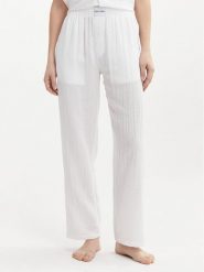 Calvin Klein Underwear Spodnie materiałowe 000QS7140E Biały Relaxed Fit. Białe piżamy damskie Calvin Klein Underwear, s, bez wzorów, z bawełny, bez ramiączek. Za 179.99 zł.