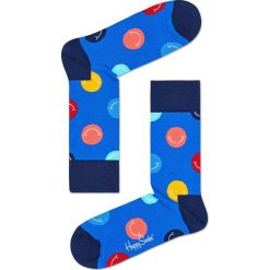 Happy Socks - Skarpety Smile. Niebieskie skarpety męskie Happy Socks, z bawełny. W wyprzedaży za 27.90 zł.