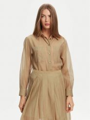 Marella Koszula Cennare 2513111025 Beżowy Regular Fit. Brązowe bluzki damskie Marella, bez wzorów, z bawełny, bez kołnierzyka, bez ramiączek. Za 539.99 zł.